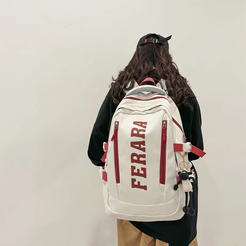 

Рюкзак-карго в американском стиле ретро с буквами — большая вместимость, японский стиль, идеально подходит для студентов, повседневный рюкзак для пар