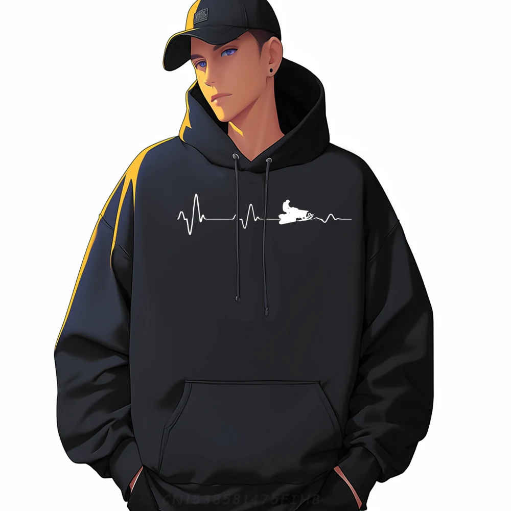 

Snowmobile Heartbeat Ekg Pulse Snomobiling Braap Oversized Hoodie Men Female Fall Luxury Brand Mardi Gras