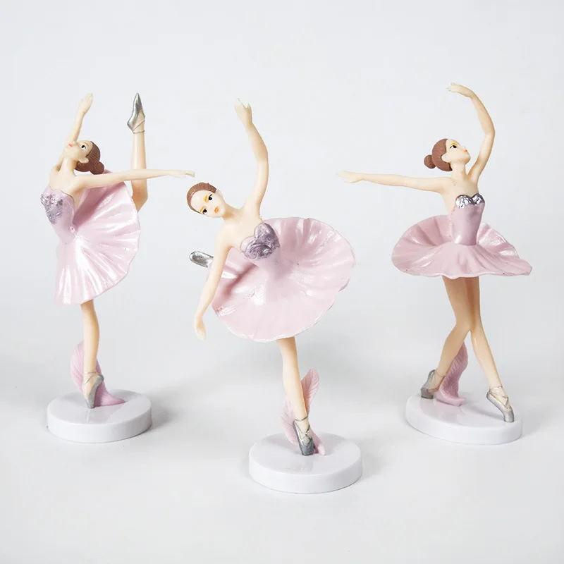 3 Stück Süße Ballerina Ballett-Thema Tortendekoration Tanzende Fee Kuchendekoration für Mädchen Geburtstag Babyparty Dekoration – Detail 3