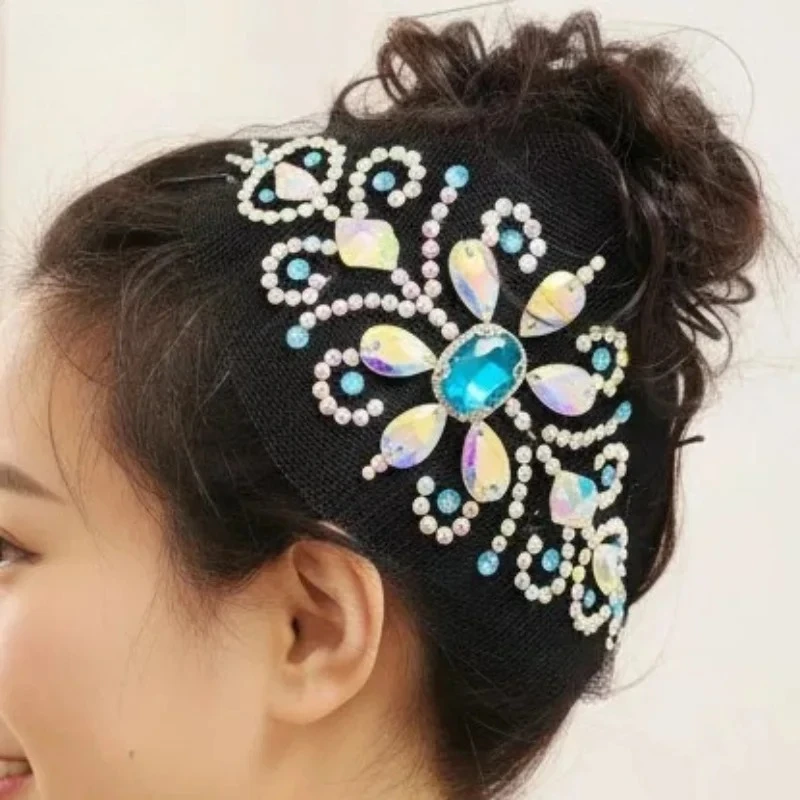 Children Latin Dance Figure Skating Competition Headwear Artistic Gymnastics Hair Ornament  Accessories Ballroom Dance Ornaments