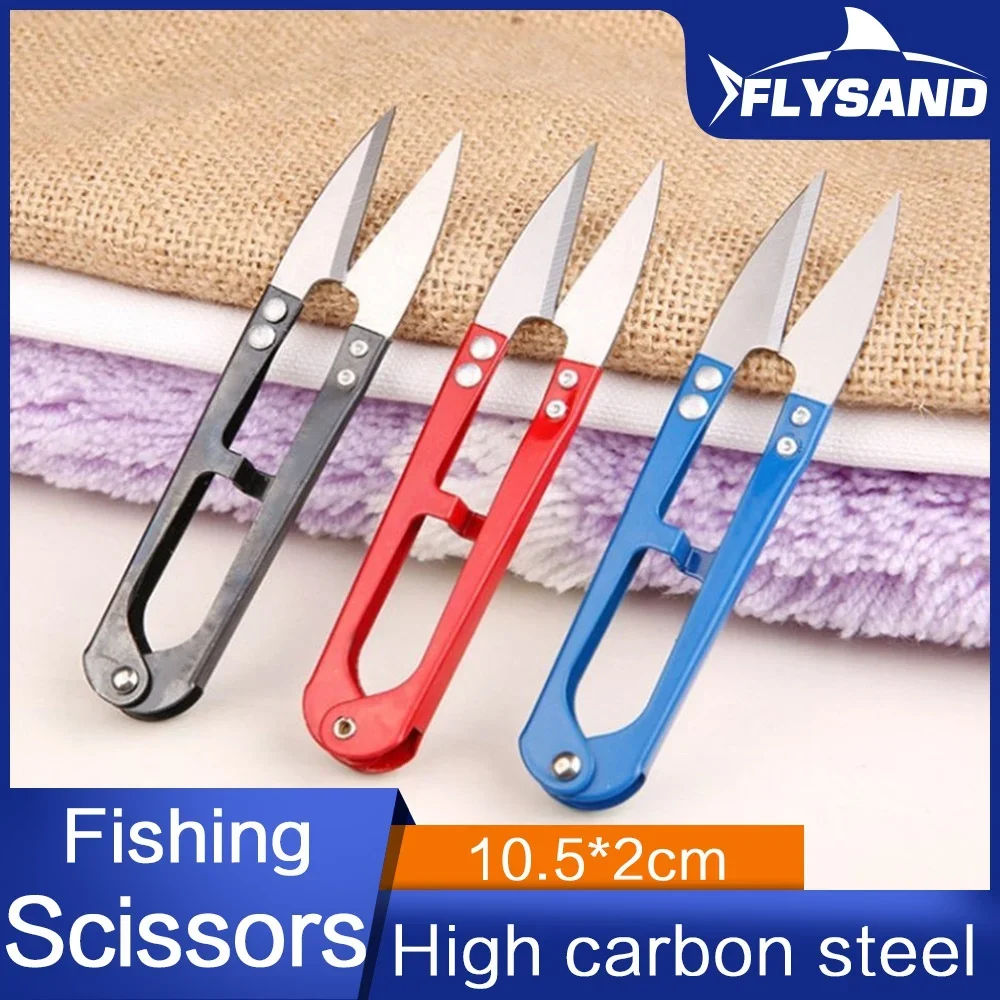 FLYSAND Fishing Scissors Multicolor Trimming Sewing Scissors Nippers U Shape Clippers Yarn Stainless Steel Embroidery Craft