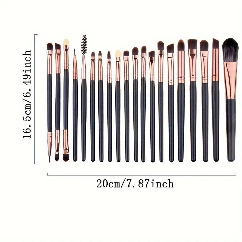 Soft Blush Foundation Beauty Tools Makeup Brush 20PC Set Eye Shadow Brushes Double-Ended Bristles Brushes Portable Makeup Tool
