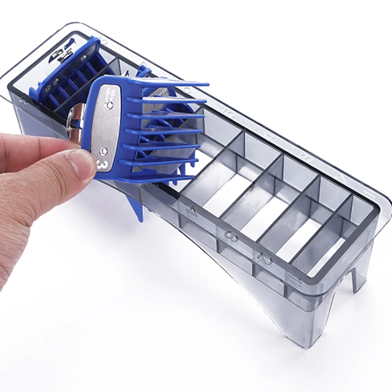 8/10Grid Guide Limit Comb Cover Storage Box Hair Clipper Rack Holder Organizer Case Salon Barber Tools For General