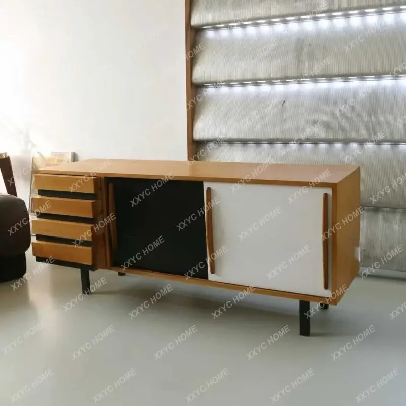 FF  simple dining side, storage cabinet, light luxury walnut veneer storage, storage cabinet