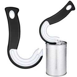 Easy Open Ring Pull Can Opener J Hook Cans Opener Pull Tab  No-Slip Rubber Grip Tin Bottle Tool for Seniors, Children, Weak Hand