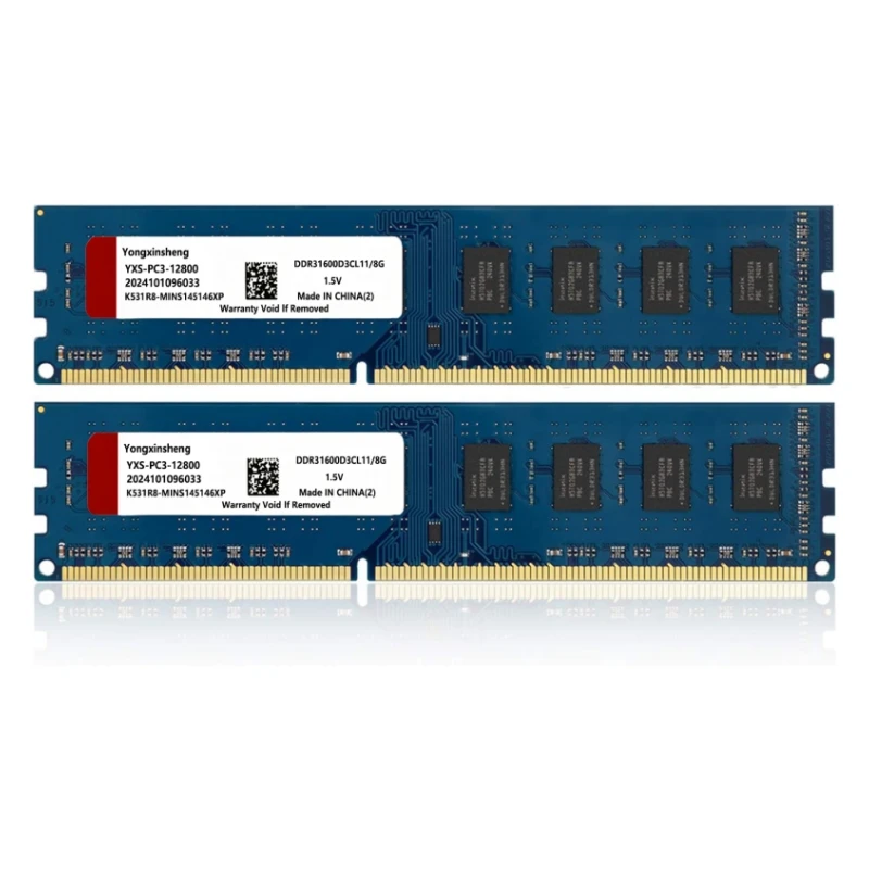 DDR3 2GB 4GB 8GB 1600MHz PC3-12800 DIMM 240 Pin Desktop RAM Computer Memory Tech 1.5V Blue large board