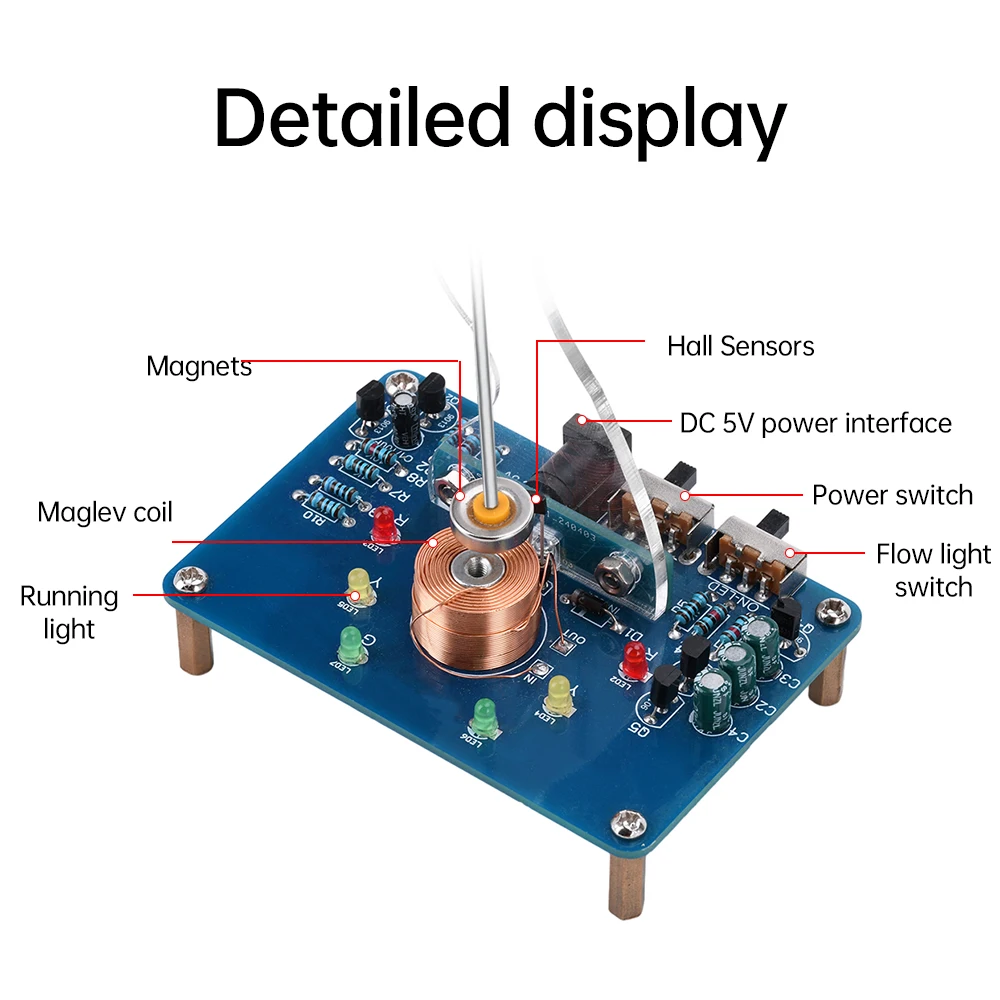 DC5V Electronic Swing DIY Kit Electromagnetic Swing Circuit Board DIY Welding Practice Loose Parts Hall Sensor Teaching Model