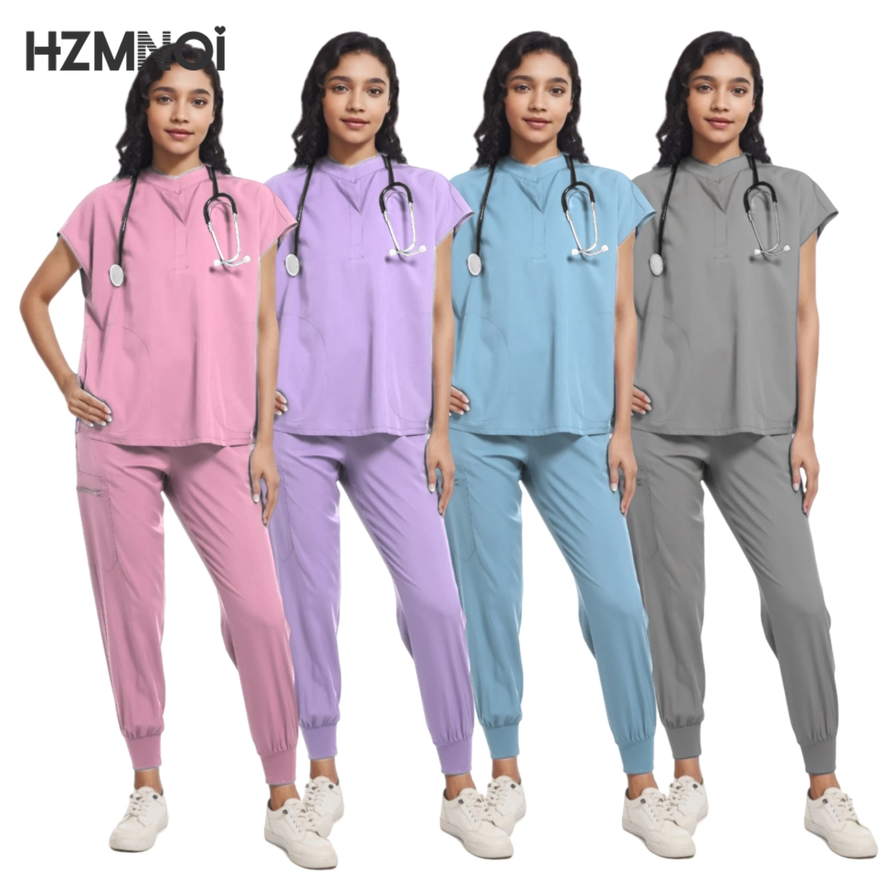 

Multicolor Short Sleeved Pharmacy Nurse Uniform Unisex Hospital Doctor Workwear Dental Clinic Surgery Uniforms Pet Medical Sets