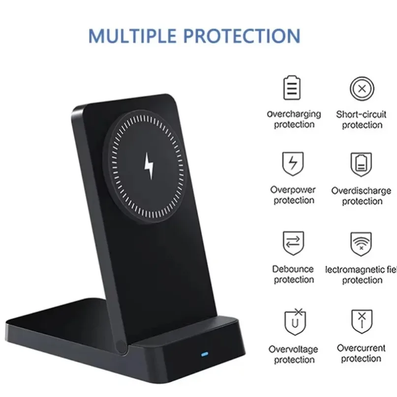 Desktop Ultra Simple Wind Magnetic Wireless Charger Station Foldable Phone Stand For iPhone 16 15 14 13 12 Pro Max Fast Charging