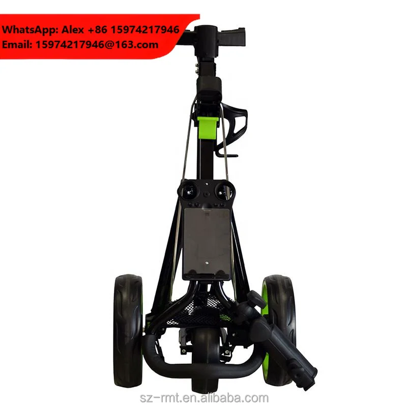 Quick Open Foldable 3-Wheel Golf Trolley & Push Cart 50kg Load Capacity Lightweight Non-Slip Durable Manual Outdoor Portable