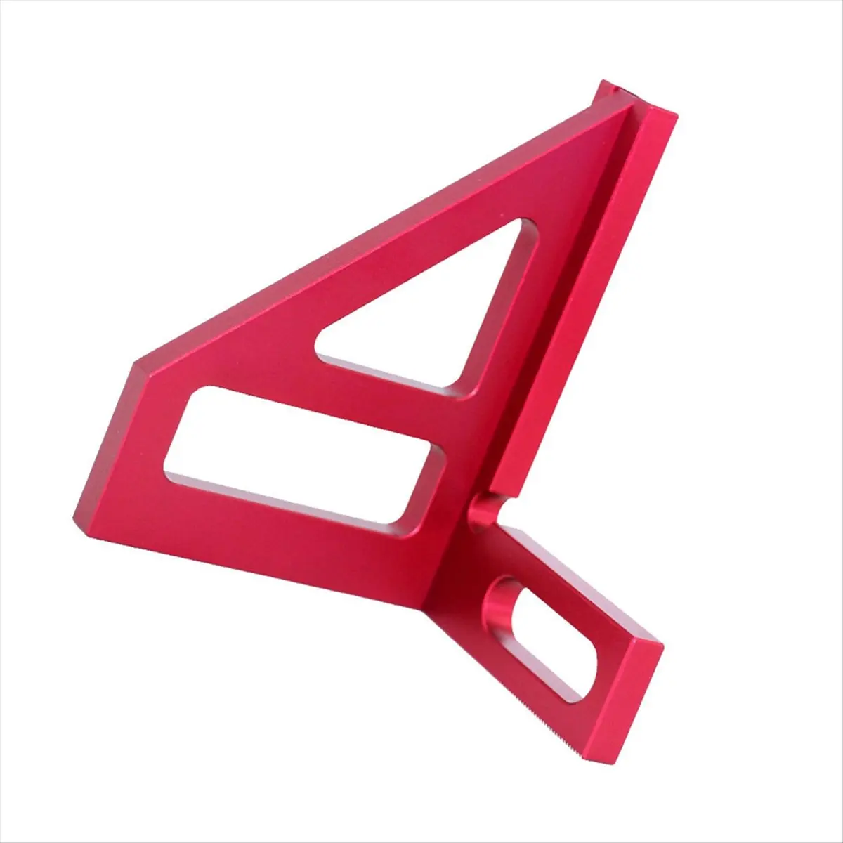 A45I Carpenter Square Aluminum Miter Triangle Ruler Hole Scriber Woodworking Square Protractor 45/90 Degree-Red