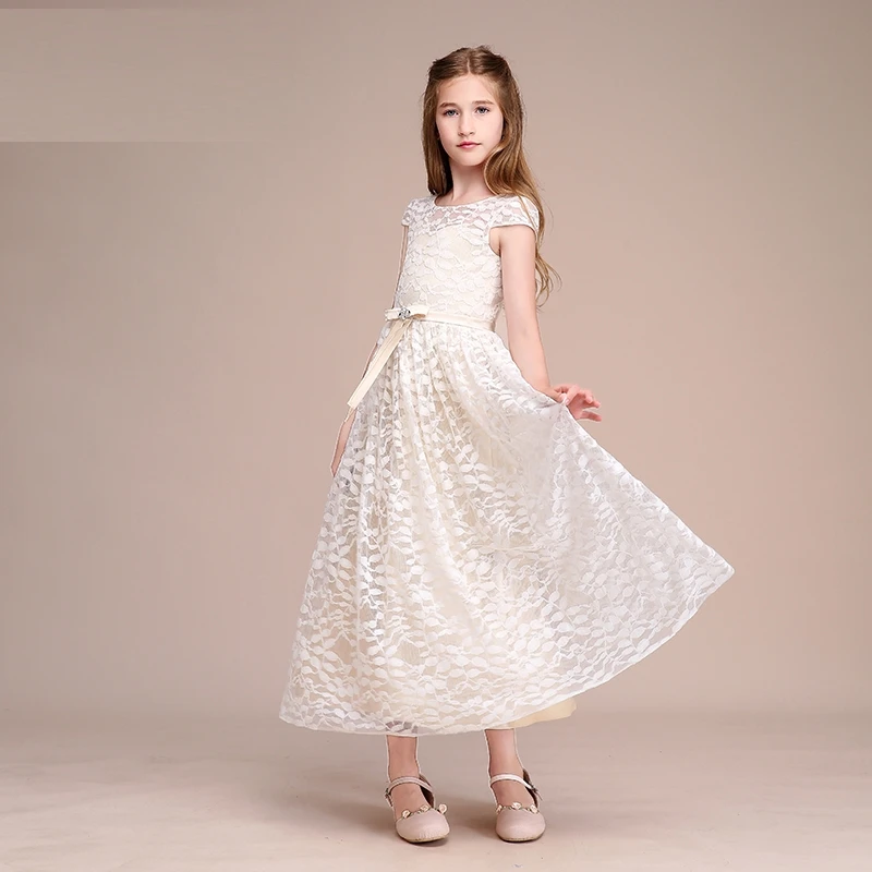 Crianças princesa saia aniversário flor menina vestidos high-end rendas coro primavera e verão vestido