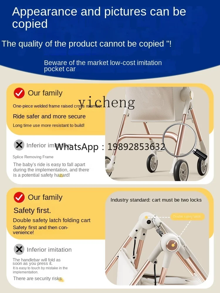 ZZ Walk the Children Prodotto fantástico Passeggino Pieghevole Baby Walking Bambini più grandi Passeggino portatile Baby Light Compact