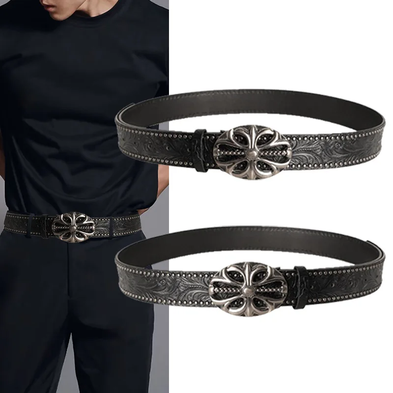 New Retro Men's Belt Bohemian Style Belt Fashion Personalized Belts For Men Women Punk Rock Y2K Belts，Pair with pants and jeans