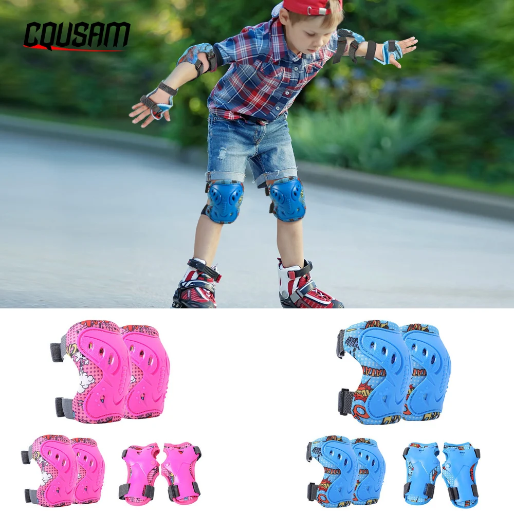 Kids 3-12 Years Knee Pad Elbow Pads Guards Protective Gear Set for Roller Skates Cycling BMX Bike Skateboard Inline Skatings
