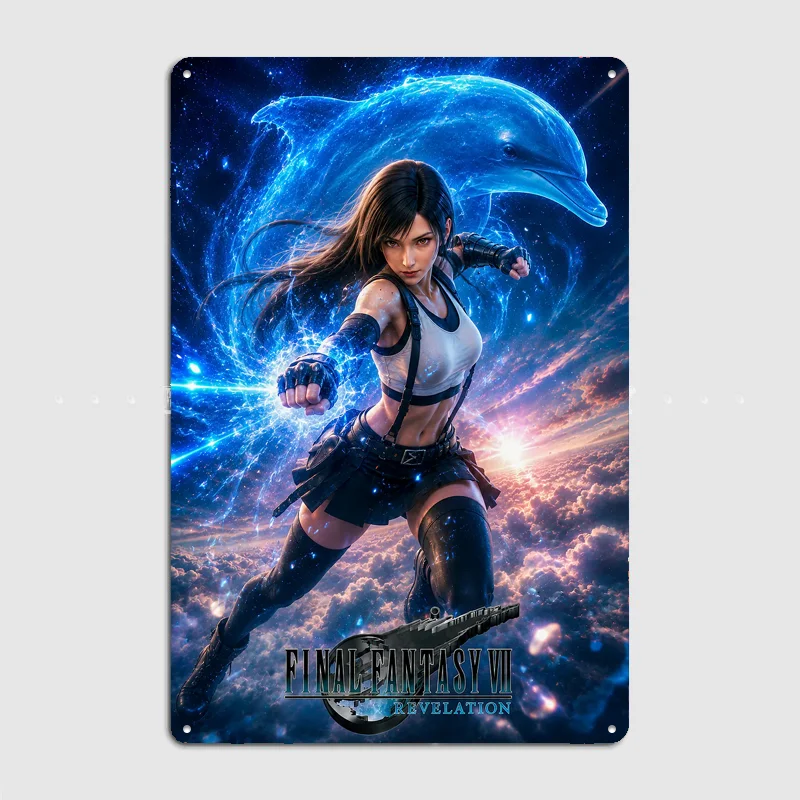 Tifa Lockhart Final Fantasy VII Revelation Poster Metal Sign Life Custom Bedroom Indoor Home Wall Decor Posters Room Decoration