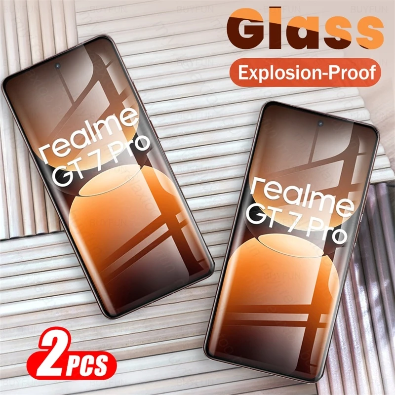 2Pcs 9H Tempered Glass Curved Edge Screen Protector for Realme GT7Pro GT 7 Pro 7Pro Protective Glass Realmi GT7 Pro RealmeGT7Pro