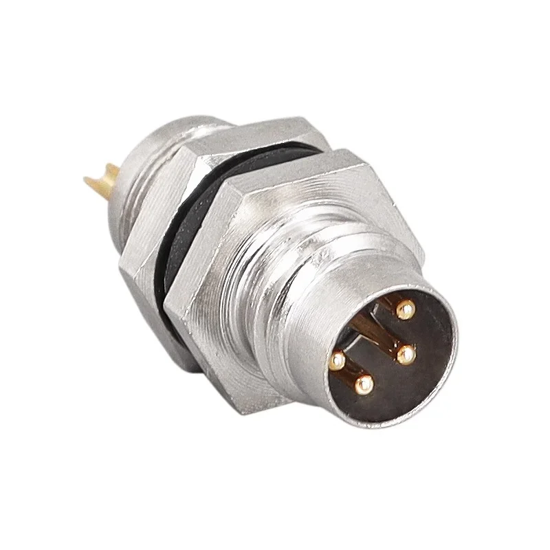 M8 Sensor Connector Panel Front/Back Mount Screw Threaded 3/4/5/6/8-Core Pin Male Female Aviation A Type Flange Socket