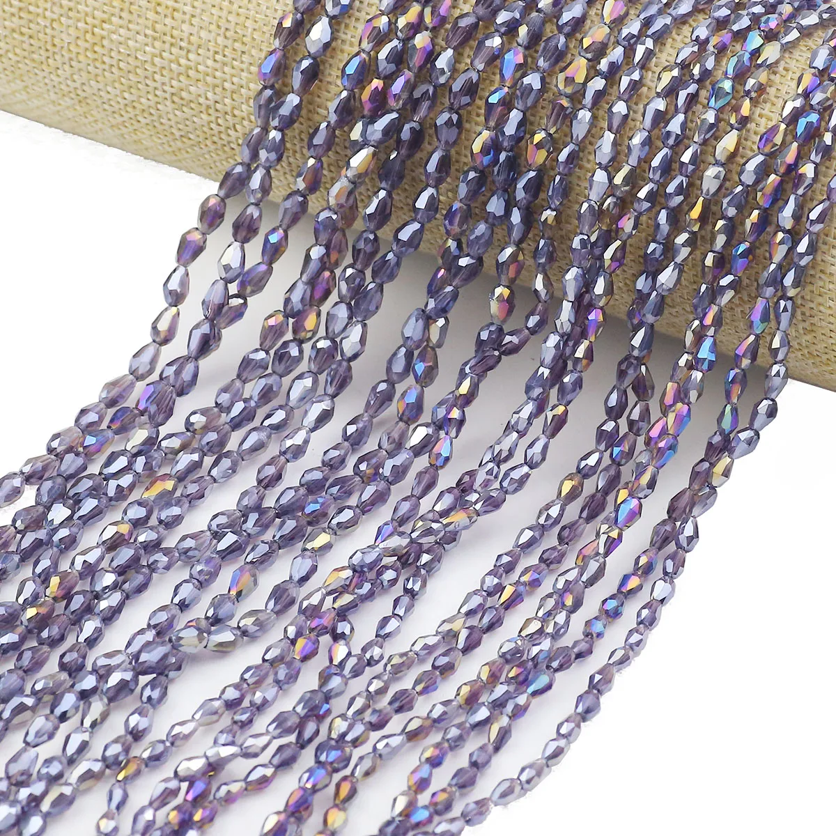 5/6mm Violet Color Straight Hole Teardrop Austrian Crystal AB Color Loose Beads For Jewelry DIY Bracelet Earrings Accessories