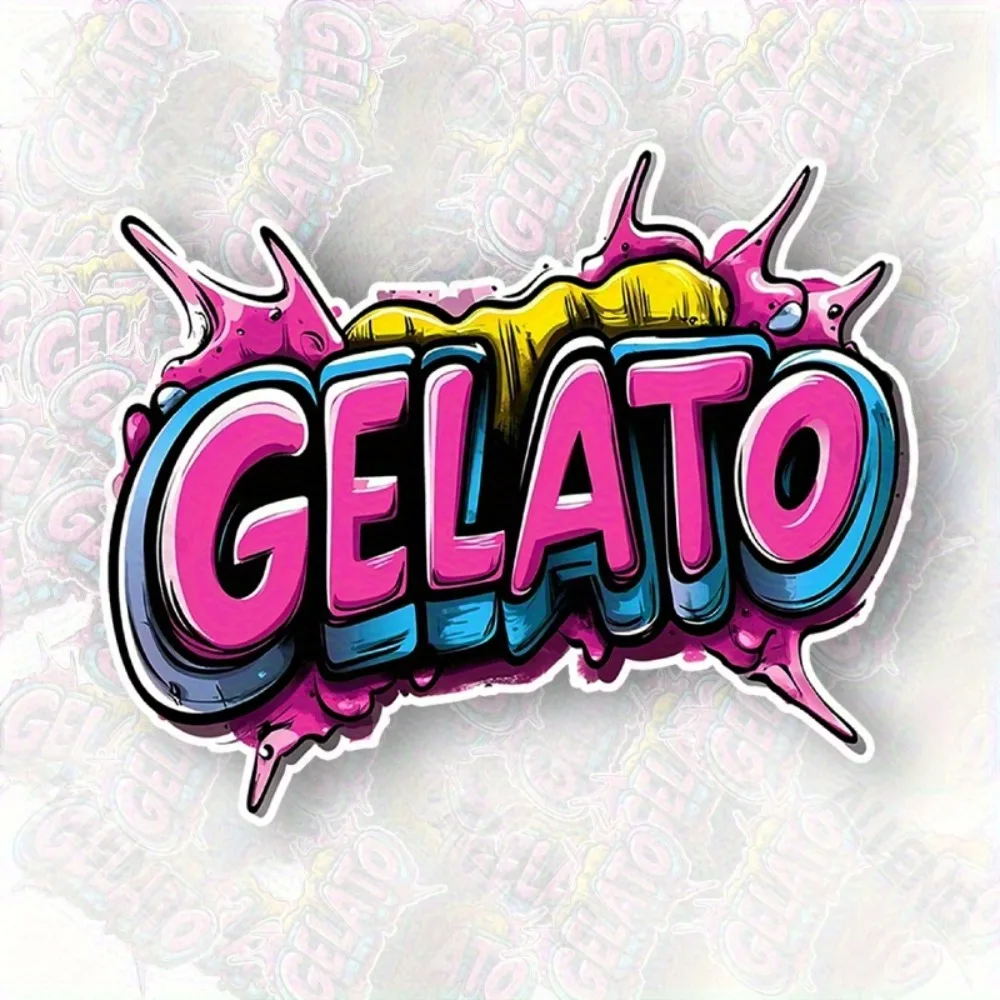 

Five Colorful Ice Cream Themed Vinyl Stickers 7.5 Inches in Size Waterproof Humorous And Vibrant Suitable for Cars Bathrooms