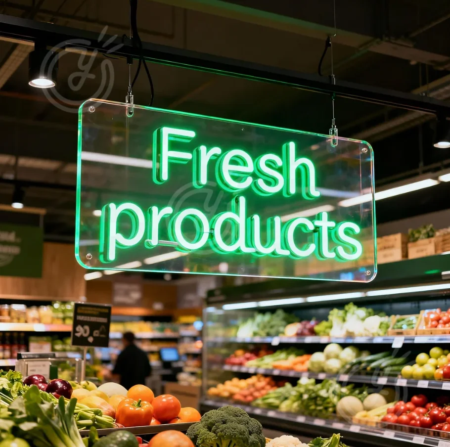 

Custom Neon Sign LED Two Line Texts Customized Modern Neon Art Design Business Commercial Wall Decor Supermarket Neon Signs