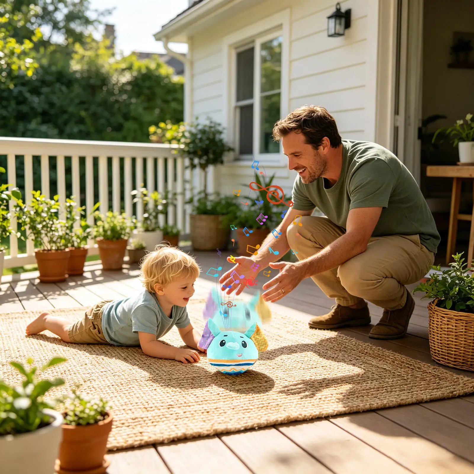 Interactive Musical Plush Toy Electric Jumping Ball Plush Animal Ball For Boy Girl Kids Talking Communication Hearing Skills