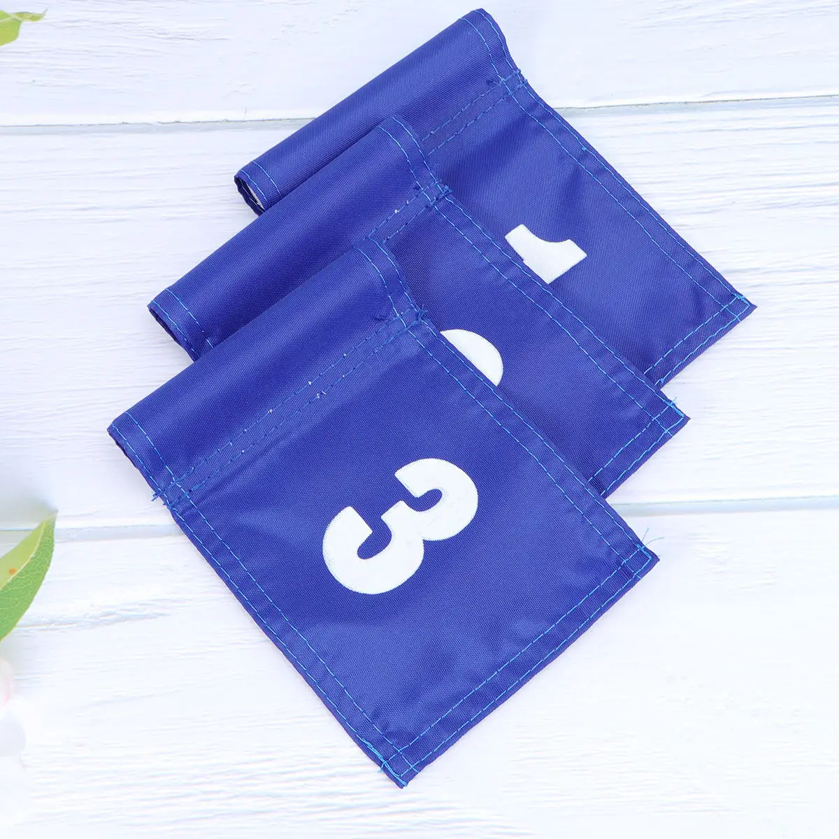 3pcs Golf Flag Surface 12X18Cm Blue Numbered 1-2-3 Lightweight Durable Practice Training Target For Outdoor Indoor Backyard