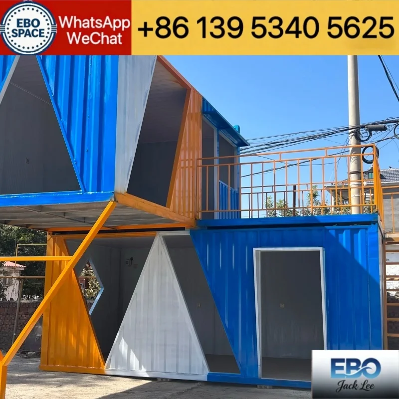 Outdoor solution 20ft foldable prefab container house villa waterproof compact frame kitchen bathroom included
