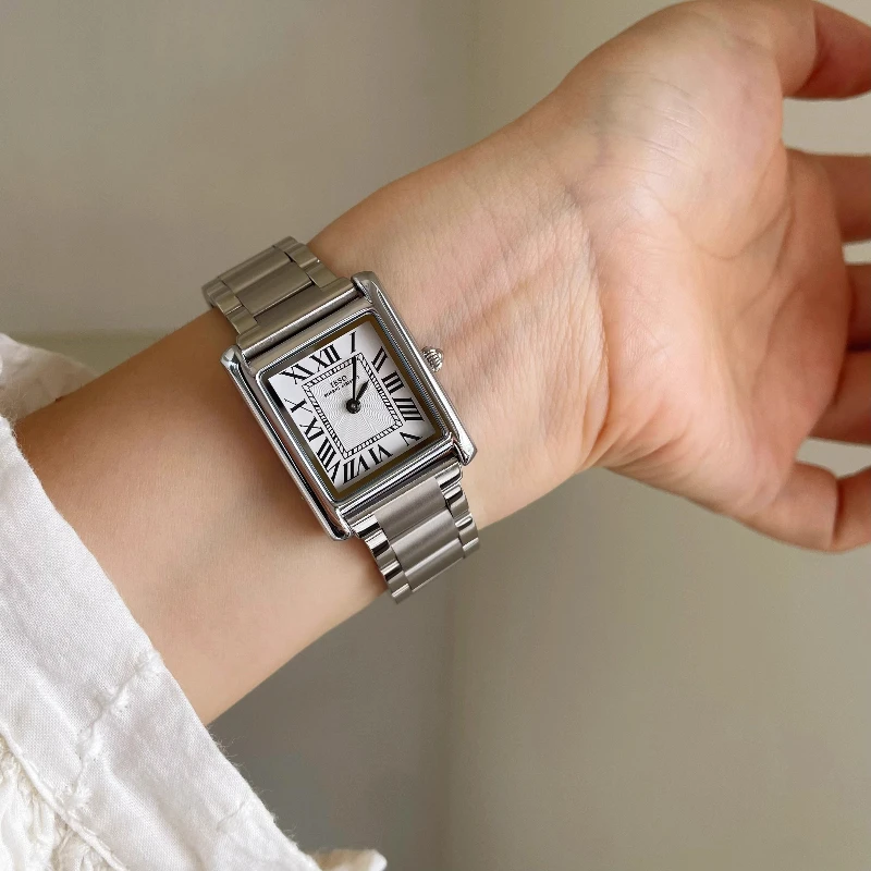 Stainless Steel Watch for Women 2025 Luxury Ladies' Timepiece Classic 16mm Square Vintage Slim Quartz Watch Birthday Gift view 5