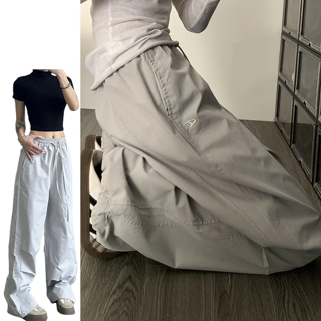 American High Street Style Women's Cargo Pants Spring Summer 2026 New Slimming Drapey Loose Sweatpants Folded Hem