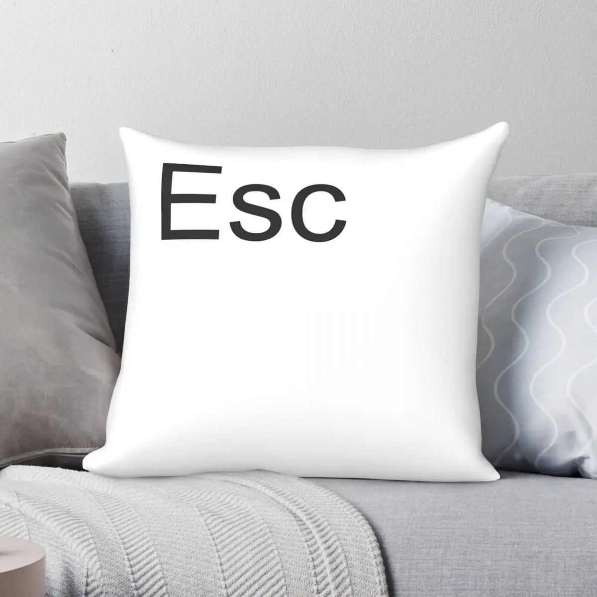 Computer Keyboard Esc Key Pillowcase Polyester Linen Velvet Pattern Zip Decor Throw Pillow Case Room Cushion Cover Wholesale