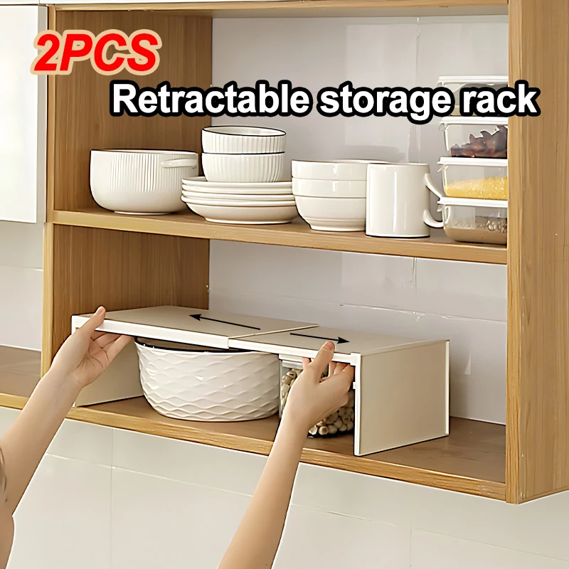 2 estantes expandibles para gabinetes, organizador de especias y botellas, estante de almacenamiento de platos en capas para encimera, accesorio de almacenamiento para cocina