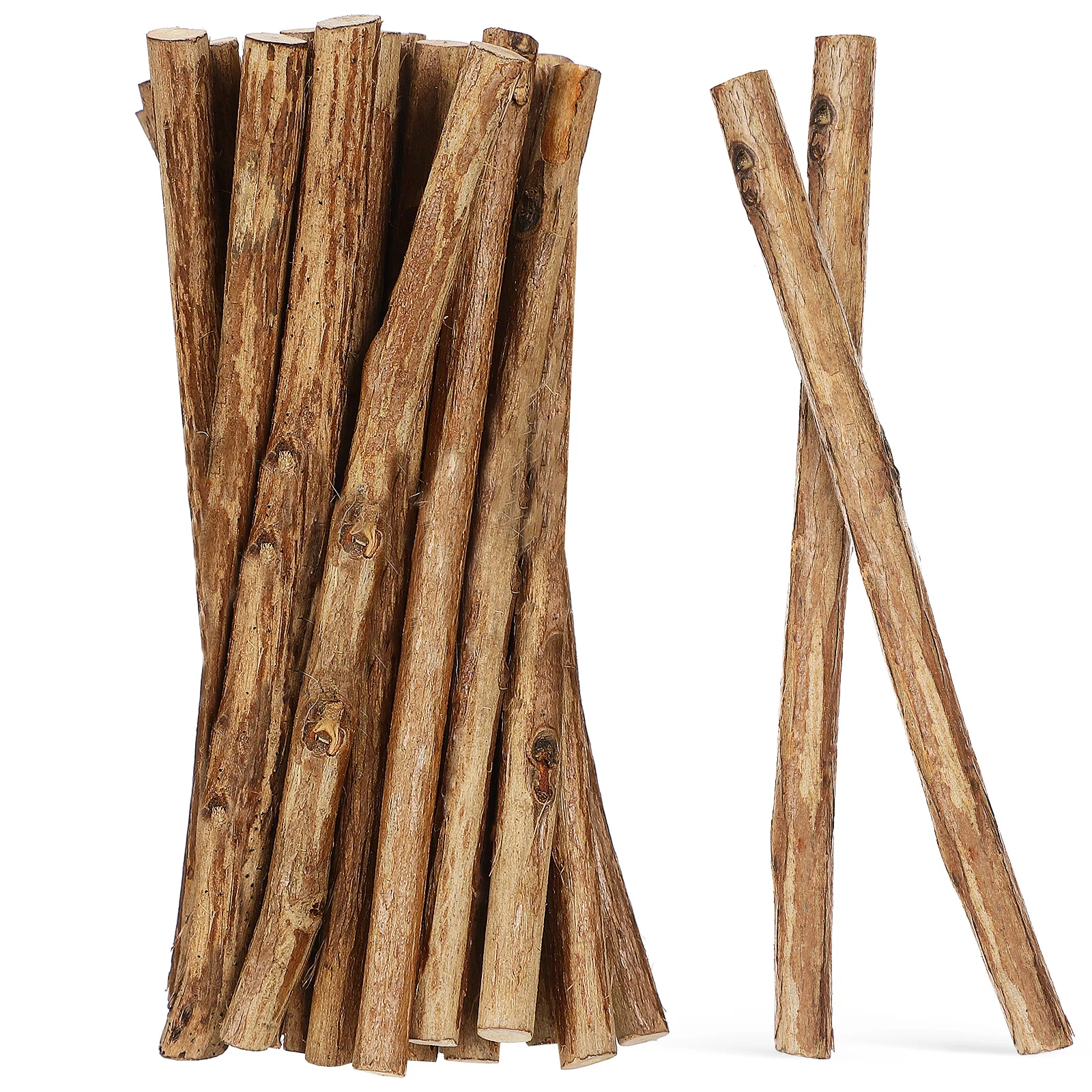 

50 pcs Round Stick Branches Wood Craft Supplies Natural Twigs Long Wooden Sticks for Crafts log sticks clean cuts smooth premium