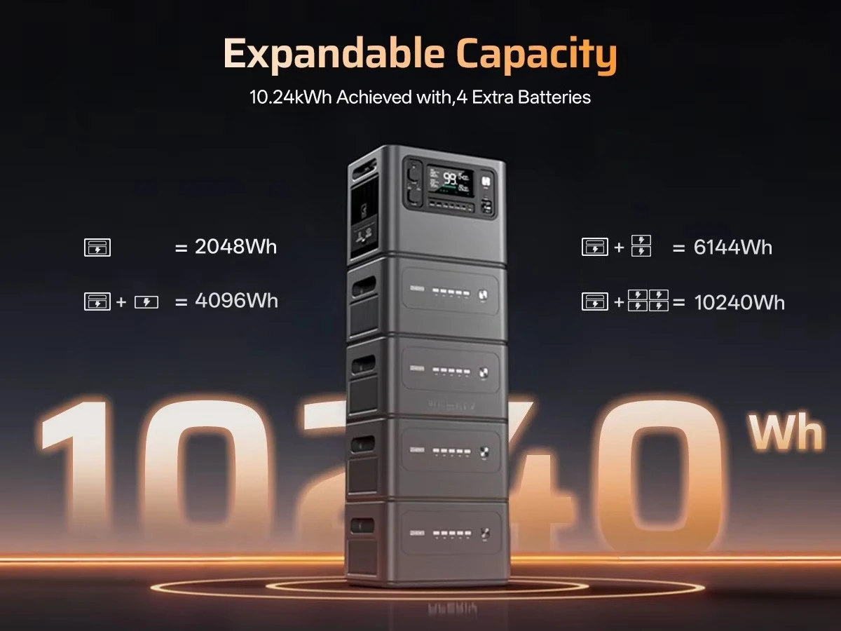 AF-P280 Capacity Expandable 2048Wh-10240Wh Backup Power Station Rechargeable Power Generator