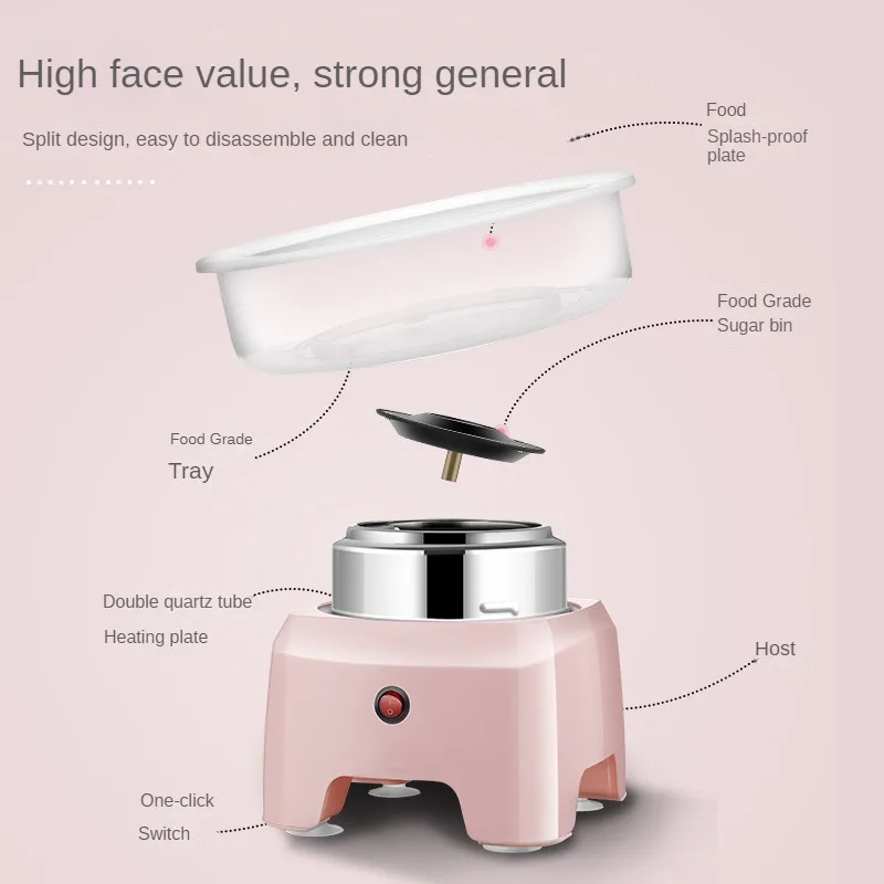 Cotton Candy Making Machines Children\'s Fancy Portable Sugar Floss Wool Kitchen Mini Electric Marshmallow Maker Home Appliance