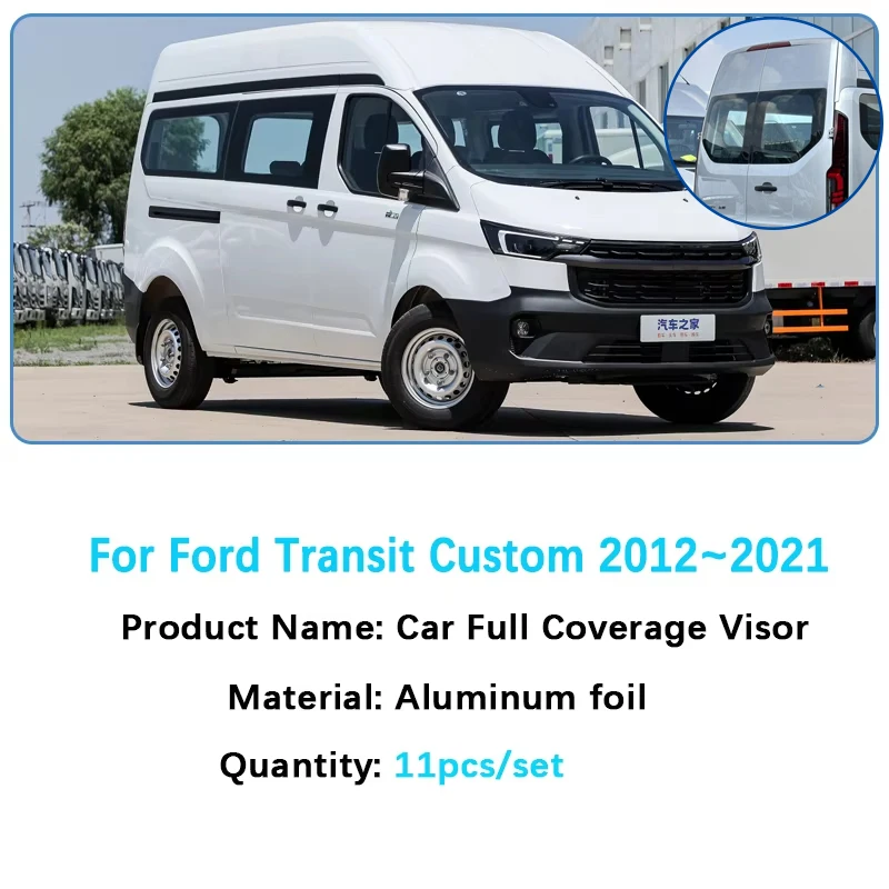 For Ford Transit Custom L2H2 L1H1 Camper Accessories 2012~2021 Car Sunshades Visor Sunscreen Anti-UV Sun Blinds Interior Parts