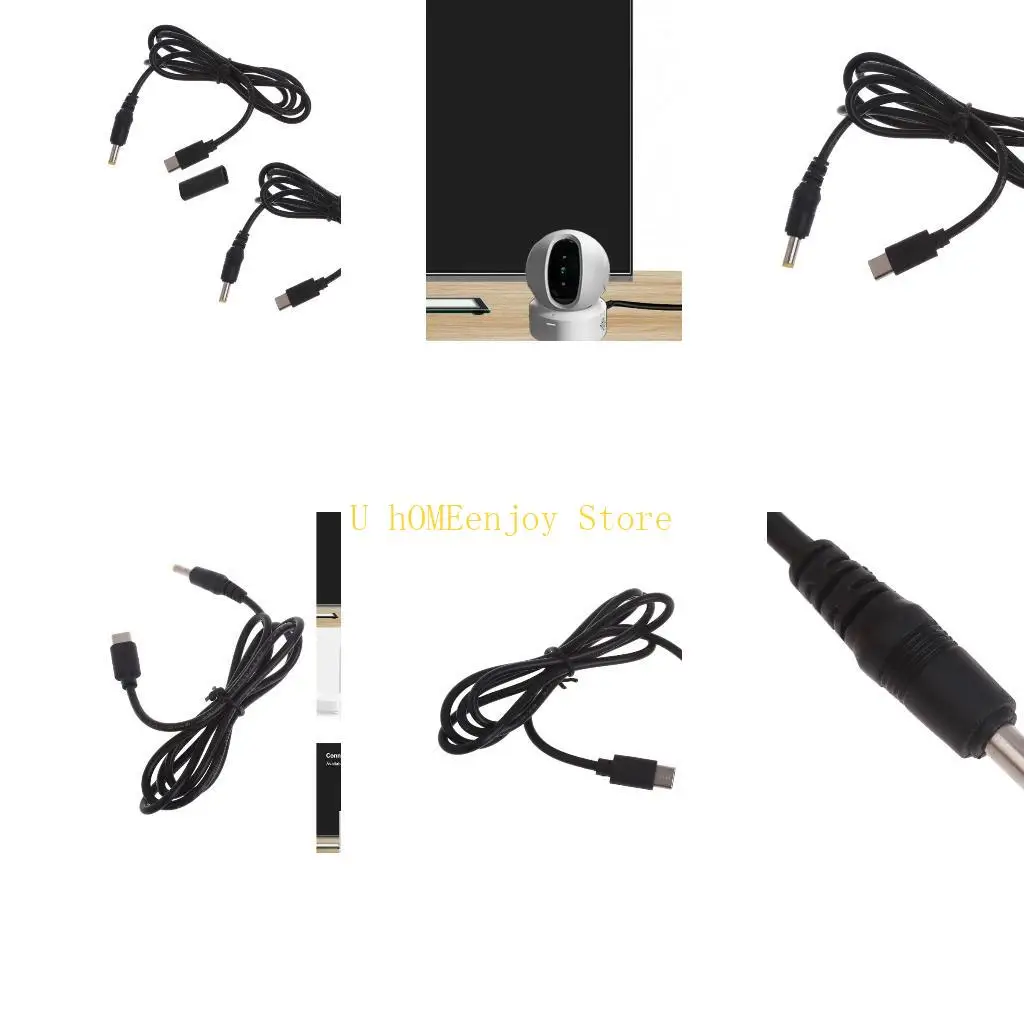 B0KF Light Weight Type C to 4.0x1.7mm Connector Cable for Router Fan LED Light