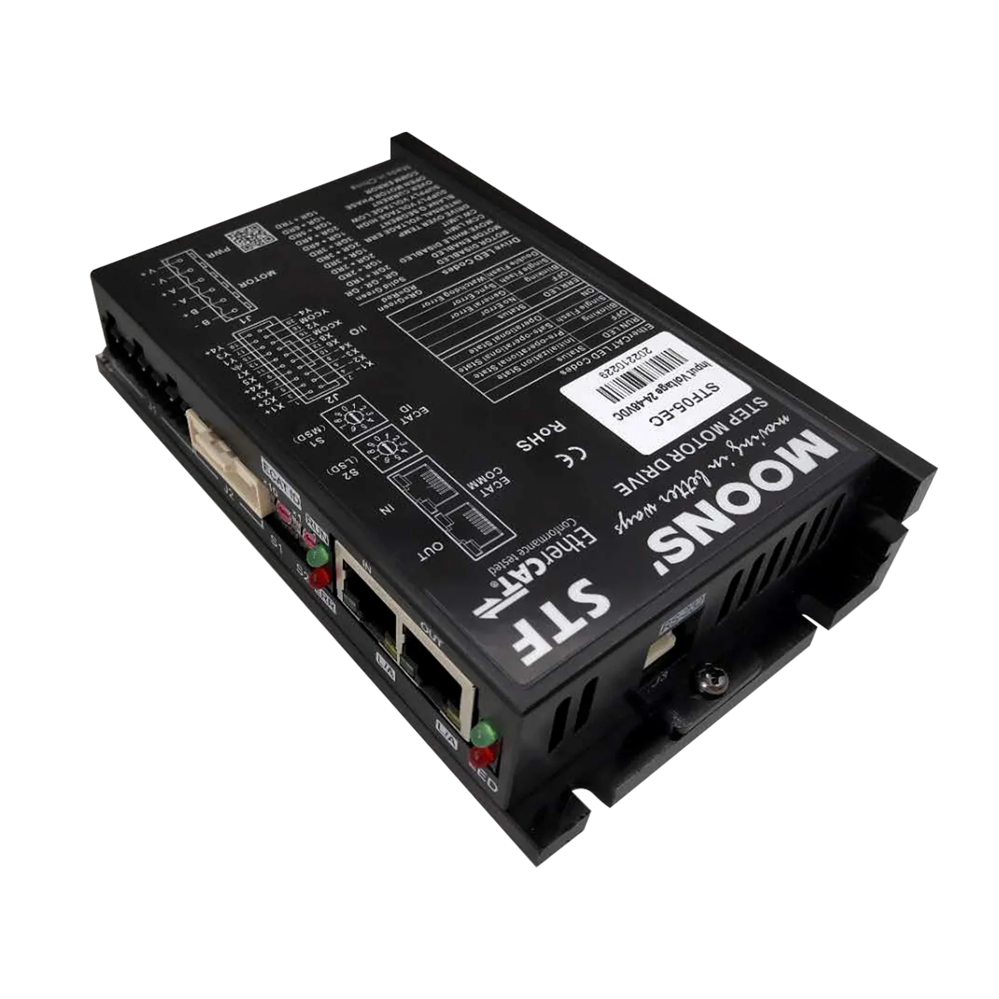 Moons  hybrid intelligential EtherCAT 2 phase 24v-48v 5a microstep digital dc power step driver ethercat