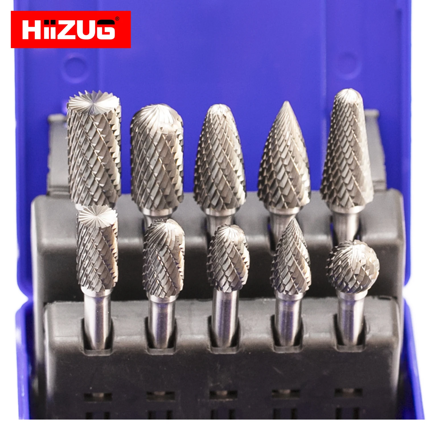 1/4 inch Shank Carbide Burrs Set 10Pcs Double Cut 6.35 mm Shank Diameter High Quality Power Tool Parts Rotary File