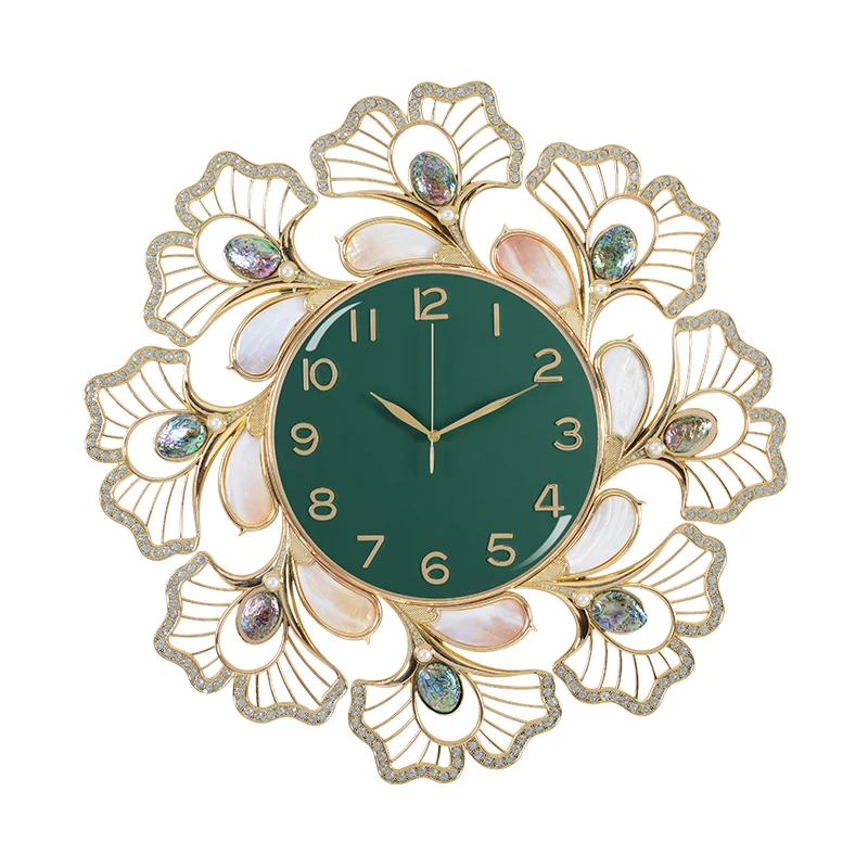 Armens 0072G High Quality Modern Light Luxury Metal Wall Watch Clock Abalone Shell Pearl Decoration Art Wall Clock