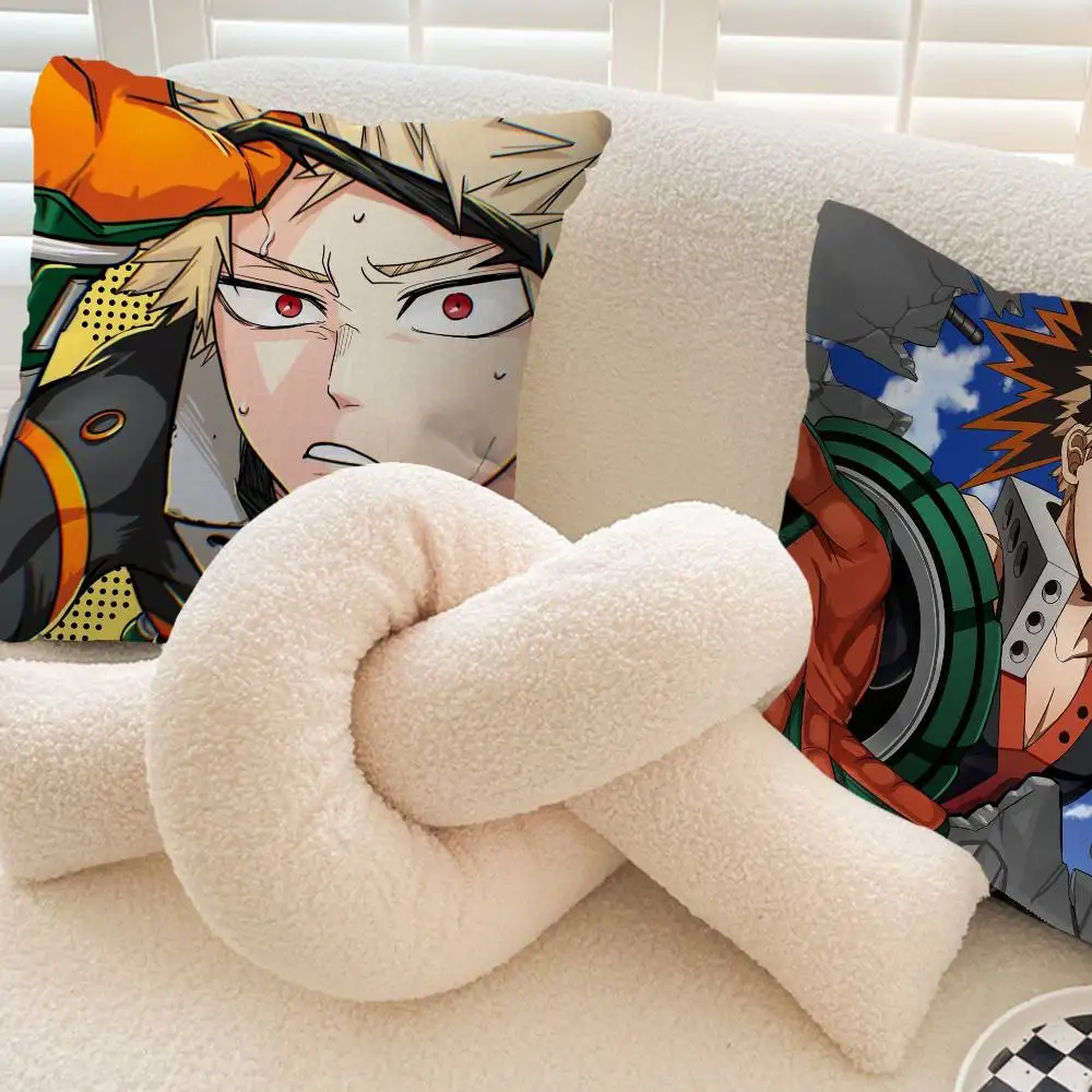 Anime B-bakugo Katsuki My Hero Academia Cushion Cover Car Throw Pillow Case For Sofa Car Christmas Gift 40x40cm 45x45cm