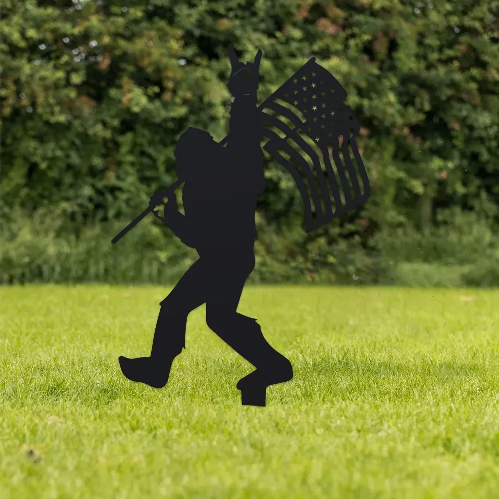 1pc Metal  Add A Touch Of Americana To Your Garden With This Sasquatch Yard Art Silhouette