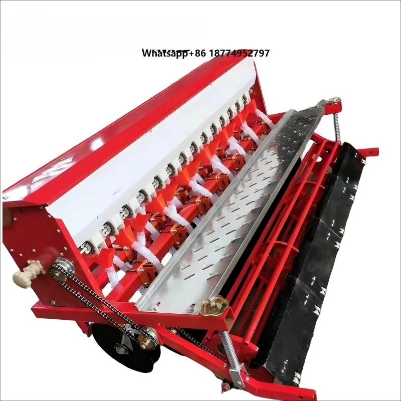 Wheat Seeder Grain Drill Planter Tractor Mounted Seed Fertilizer Machine 6-24 Row Adjustable Spacing for Farm Planting