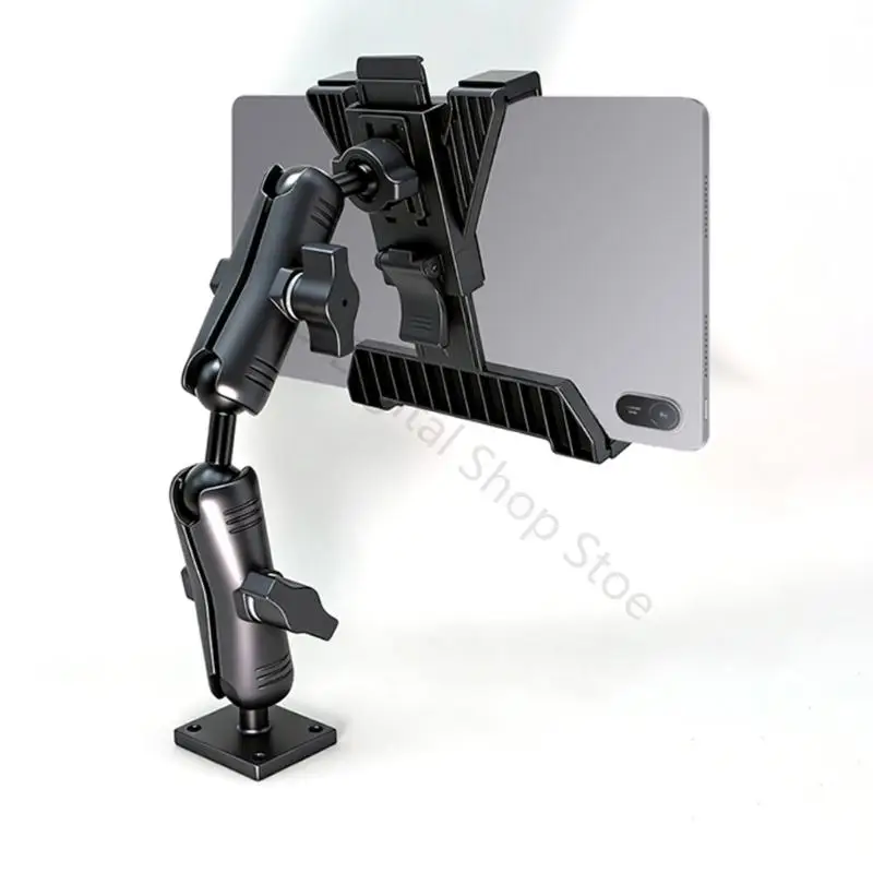 96BA Car Tablet Mount and Phone Holder for 5 to 12.9Inch Devices, Screw Mount Base with Adjustable Arm and Swivels Head