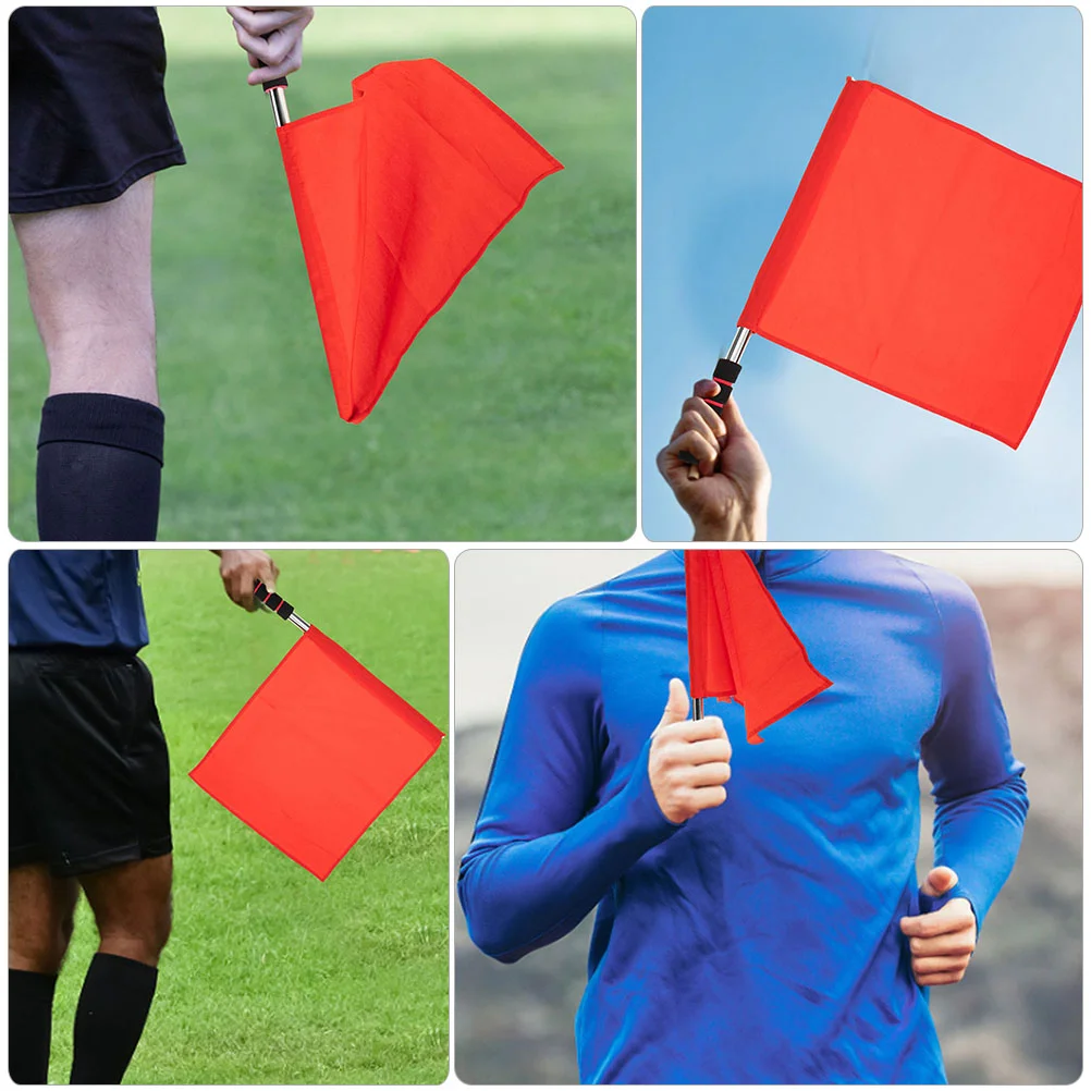 4 Uds. Bandera de árbitro escolar, banderas conductoras de árbitro, pancarta de carrera de tela pequeña de mano