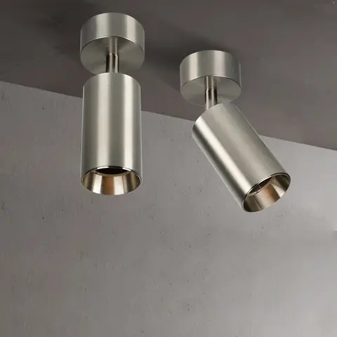 Surface Mount LED Ceiling Spotlight 360° Rotatable 90° Adjustable Angle Nickel Brushed Silver Anti Glare 7W 10W Indoor Backgroun