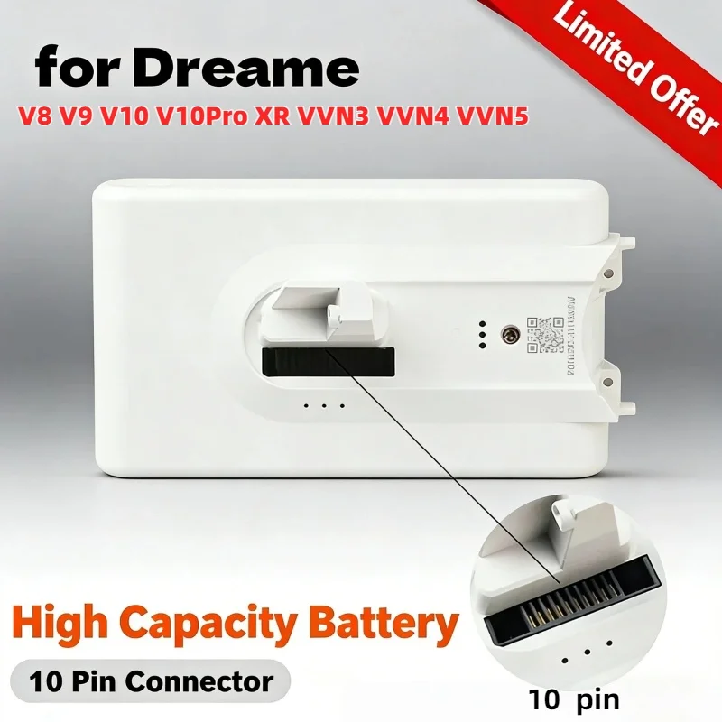 

Long Lasting 5000mAh Lithium Battery Stable Power Supply for Xiaomi Dreame V8 V9 V10 V10Pro XR VVN3 VVN4 VVN5 Vacuum Spare Parts
