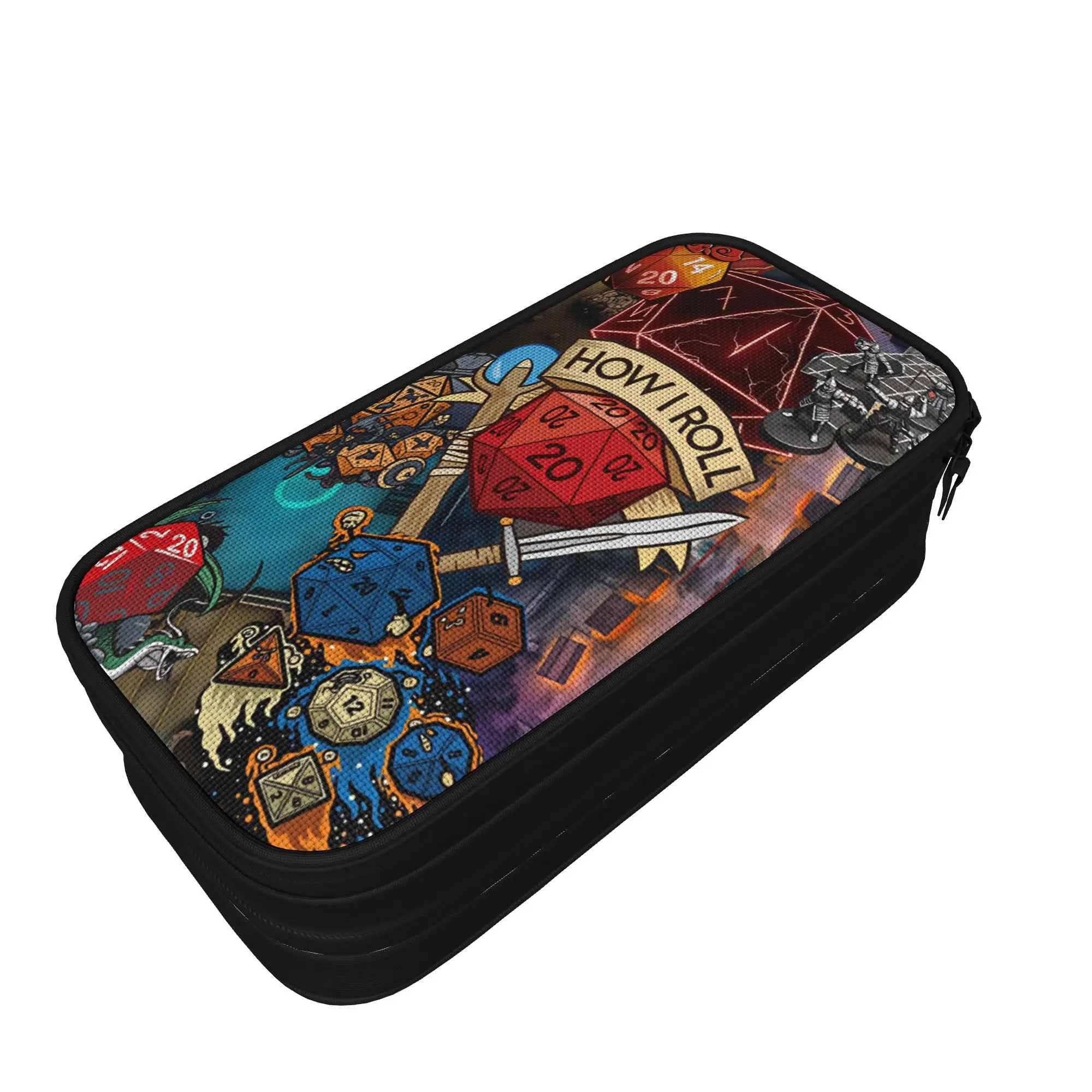 Dungeon Dragon DND Pencil Case  Canvas Pencil Pouch Boy Girl Aesthetic College School Pencil Cases Stationery