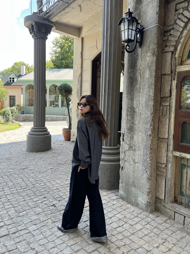 

Свободные джинсы прямого кроя из денима оригинального цвета для женщин, хлопковые брюки с низкой талией, осенние модные джинсы свободного кроя для женщин