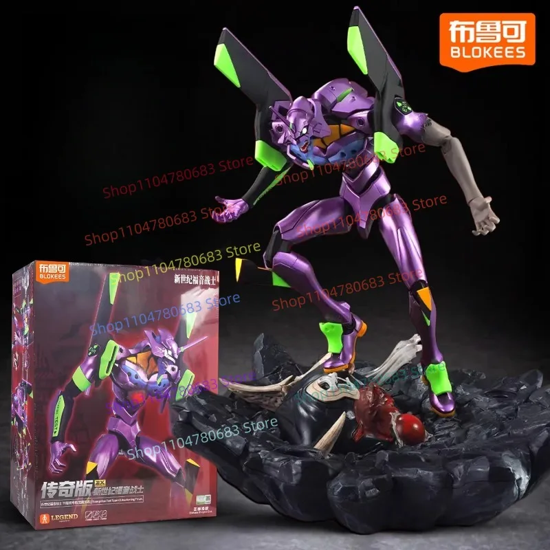 BLOKEES Building Block Man Evangelion EVA-01 TV Awakening Form Movable Action Figure Anime Character Model DIY Splicing Toy Gift